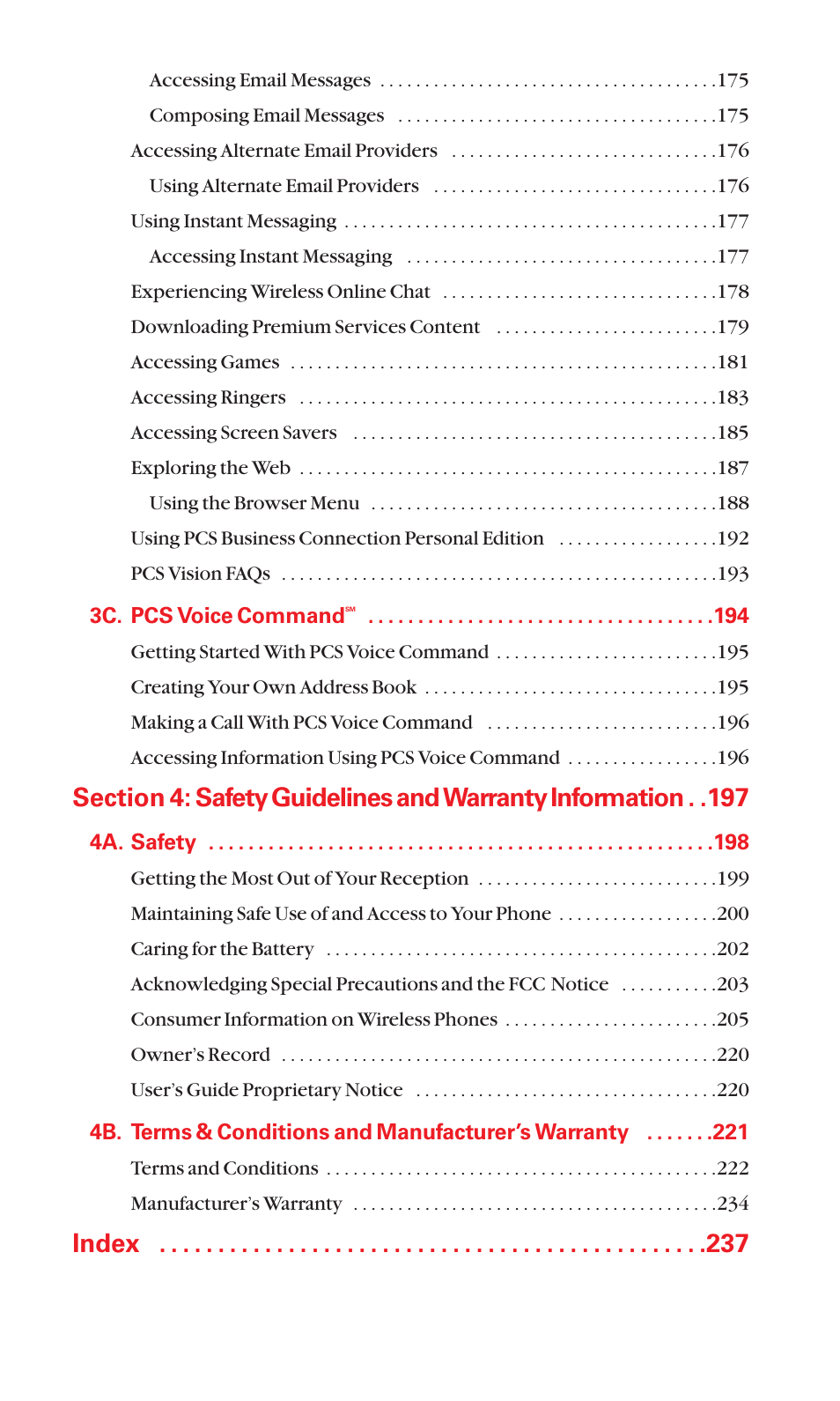 Index | Sanyo RL7300 User Manual | Page 9 / 252
