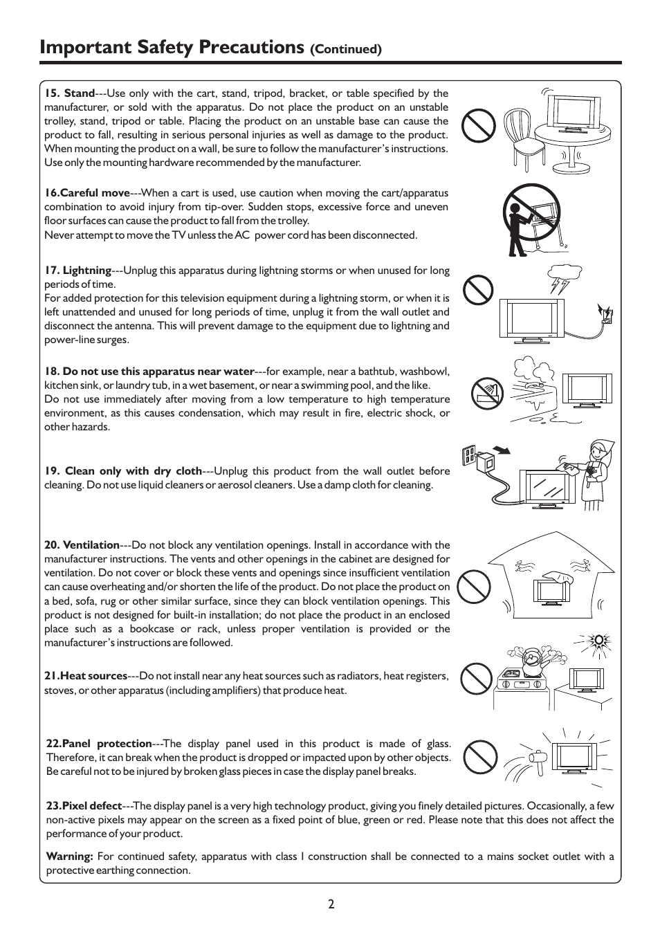 页面 4, Important safety precautions | Sanyo LCD-47XR8DA User Manual | Page 4 / 37