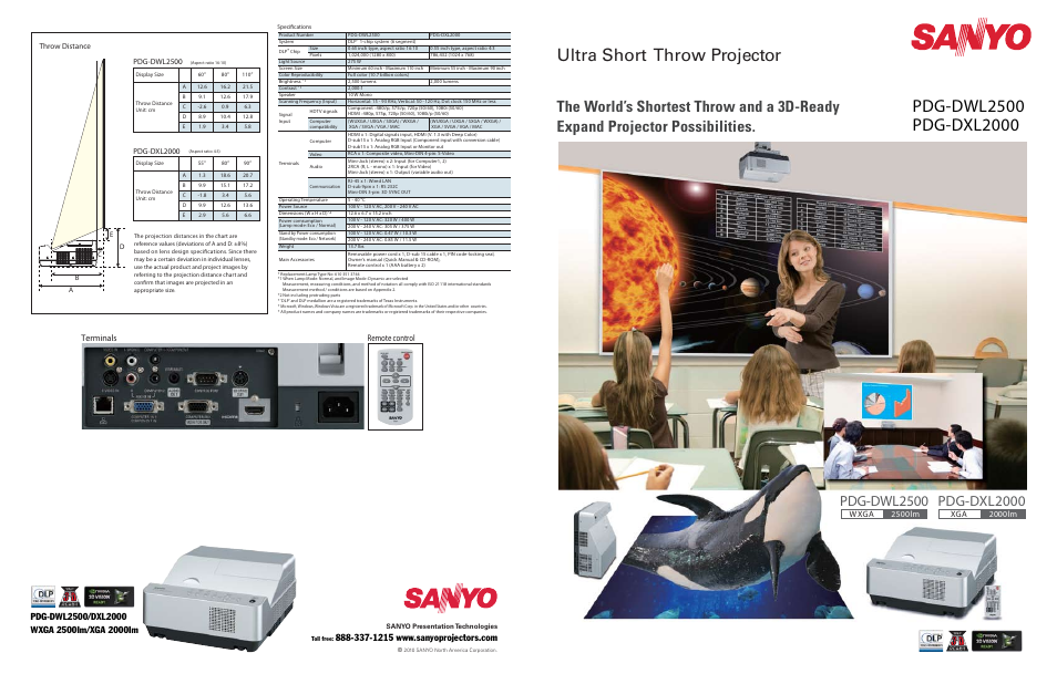 Sanyo PDG-DWL2000 User Manual | 2 pages