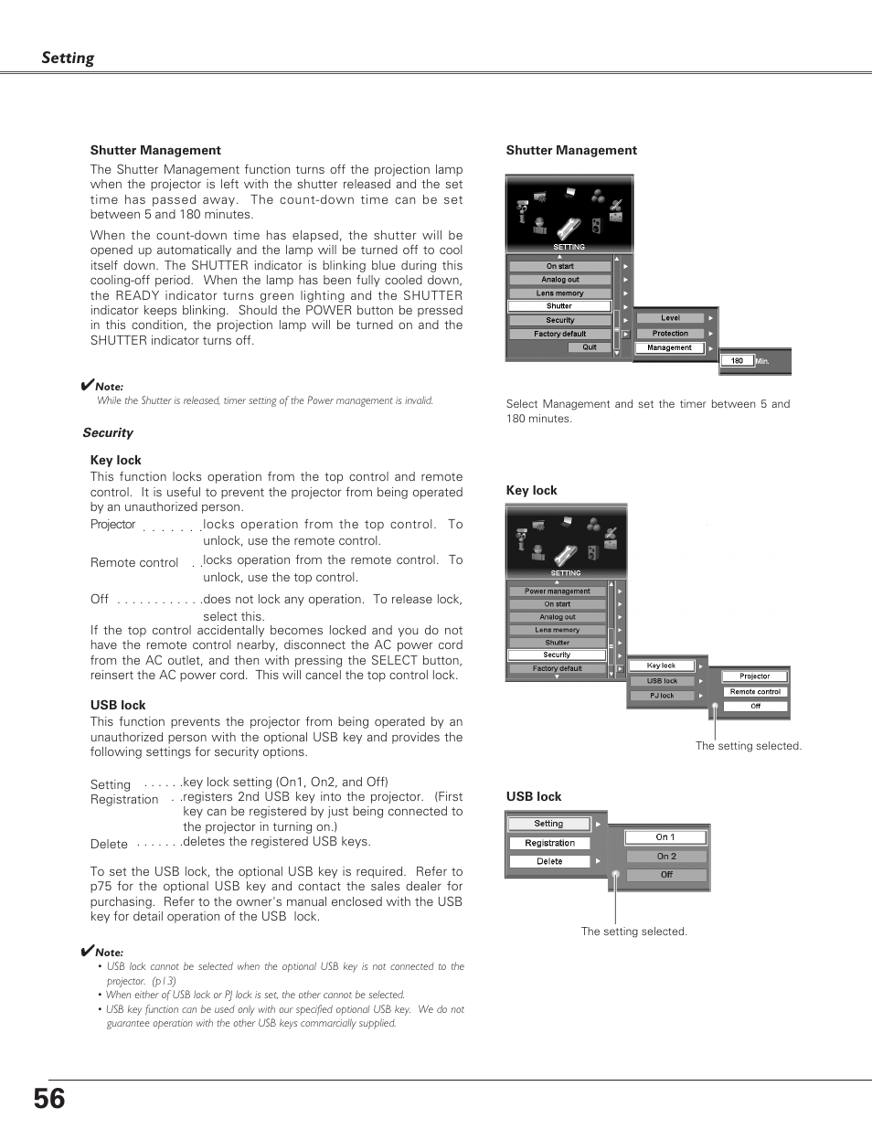 Setting | Sanyo PLC-EF60 User Manual | Page 56 / 84