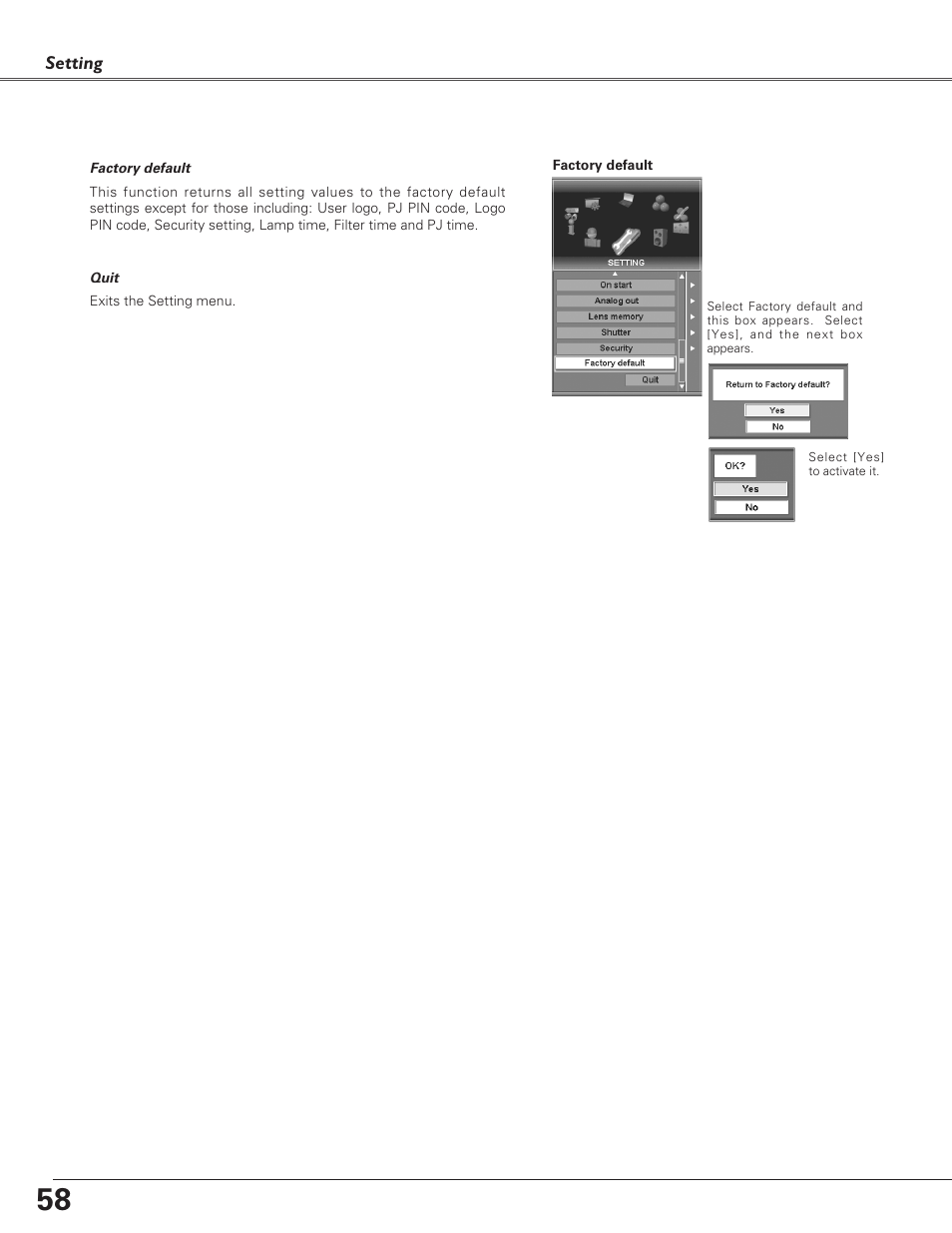 Sanyo PLC-EF60 User Manual | Page 58 / 84