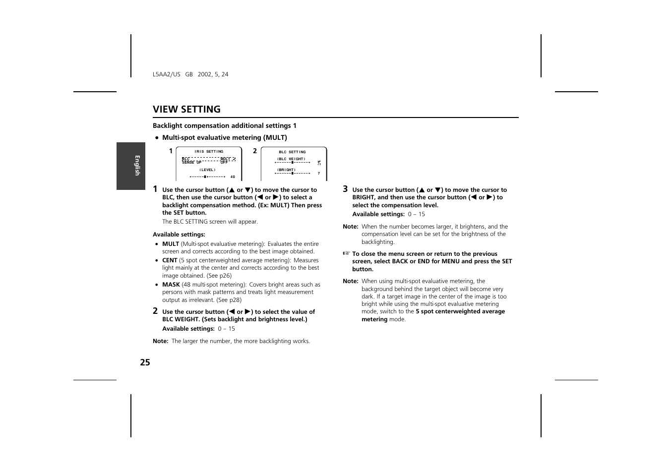 View setting | Sanyo VCC-ZM300 User Manual | Page 26 / 57