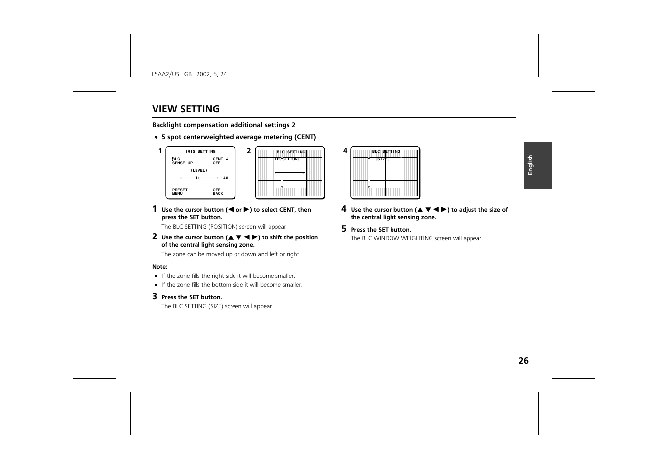 View setting | Sanyo VCC-ZM300 User Manual | Page 27 / 57