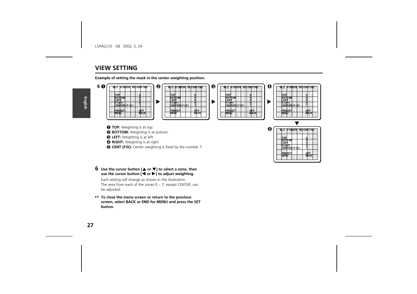 View setting | Sanyo VCC-ZM300 User Manual | Page 28 / 57