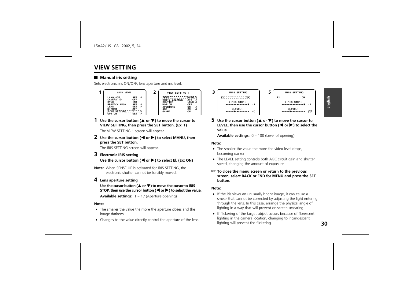 View setting | Sanyo VCC-ZM300 User Manual | Page 31 / 57