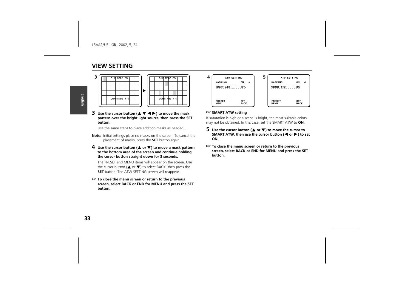 View setting | Sanyo VCC-ZM300 User Manual | Page 34 / 57