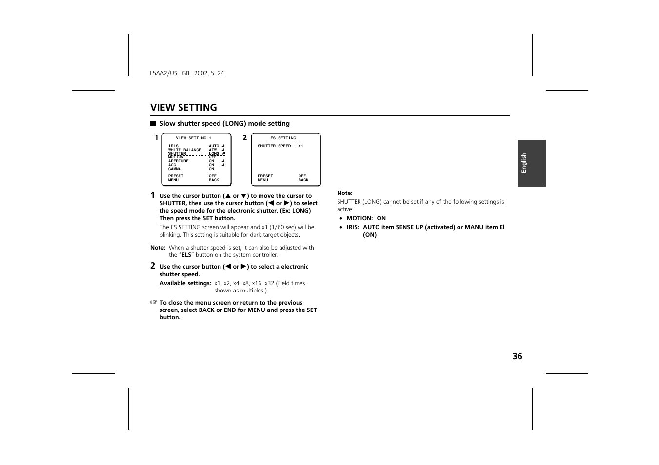 View setting | Sanyo VCC-ZM300 User Manual | Page 37 / 57