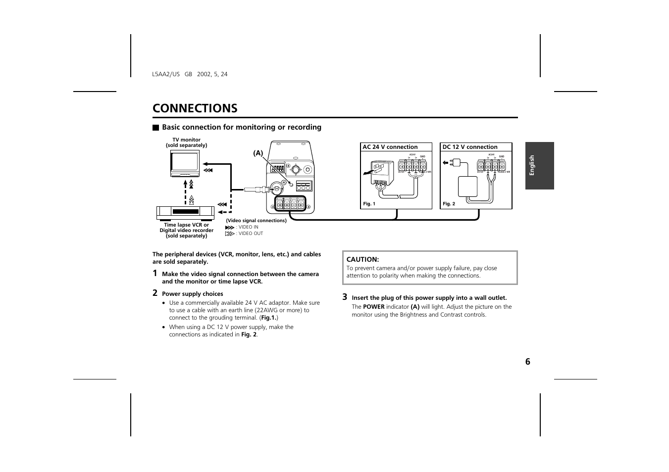 Connections | Sanyo VCC-ZM300 User Manual | Page 7 / 57