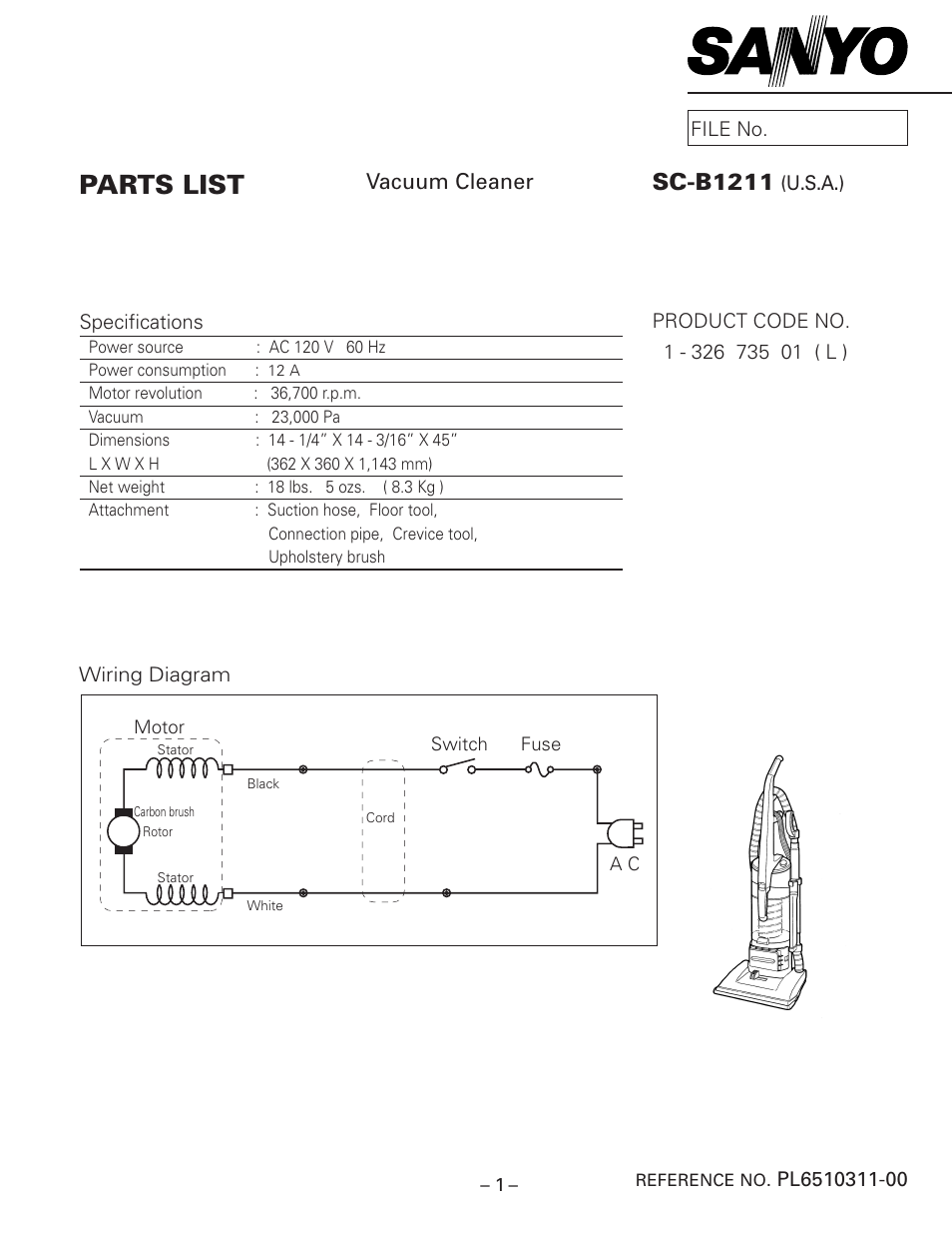 Sanyo SC-B1211 User Manual | 4 pages