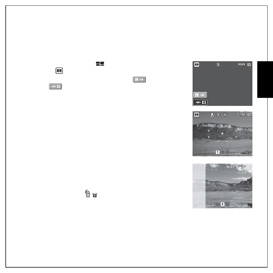 Taking panoramic pictures, Eng lish taking panoramic pictures | Sanyo VPC E1292 User Manual | Page 35 / 73