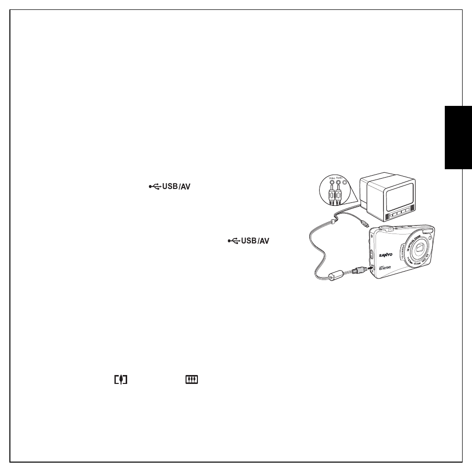 Listening to voice memo, Viewing photos/videos/audios on your tv, Zooming in during playback | Eng lish | Sanyo VPC E1292 User Manual | Page 47 / 73