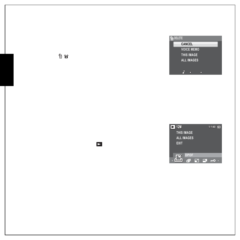 Deleting photos/videos/audios, Using the playback menu, English deleting photos/videos/audios | Sanyo VPC E1292 User Manual | Page 48 / 73