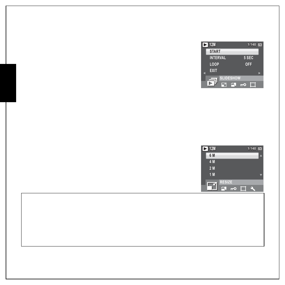 Slideshow, Resize, Slideshow resize | English | Sanyo VPC E1292 User Manual | Page 50 / 73
