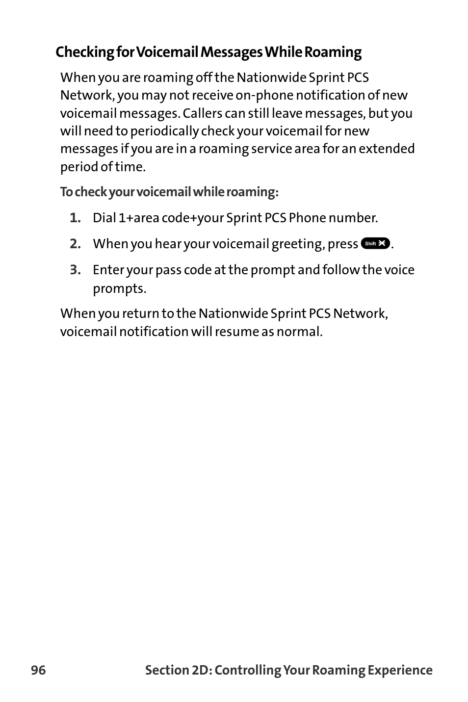 Checking for voicemail messages while roaming | Sanyo MM-8300 User Manual | Page 106 / 324