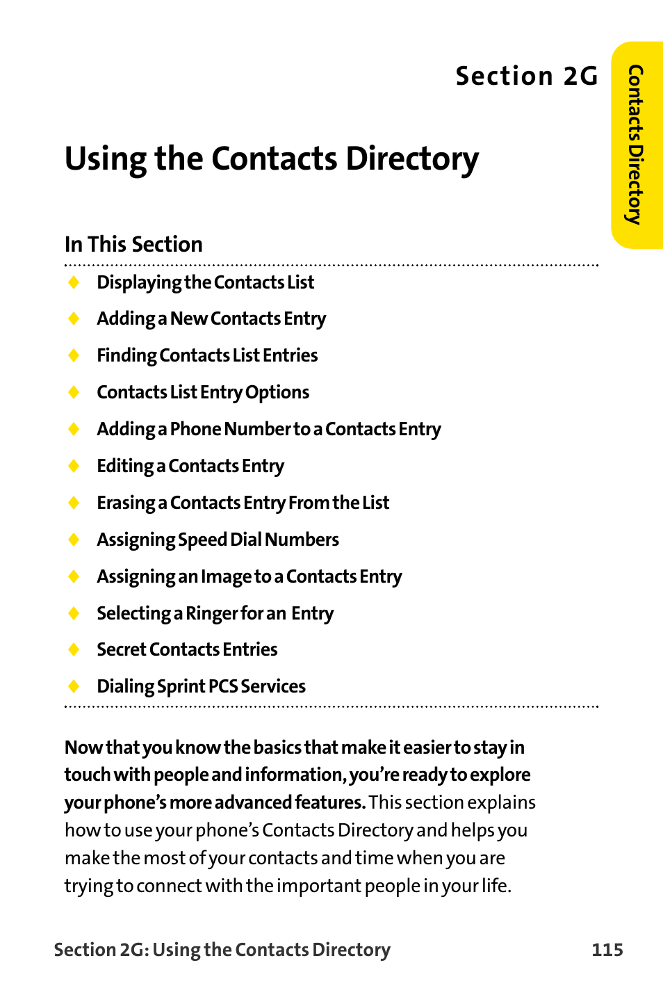 Using the contacts directory | Sanyo MM-8300 User Manual | Page 125 / 324