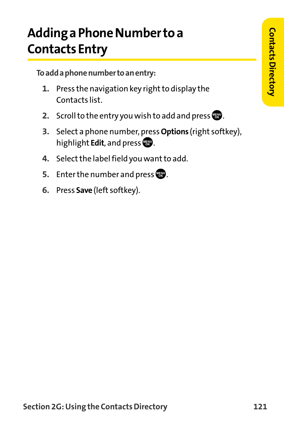 Adding a phone number to a c, Adding a phone number to a contacts entry | Sanyo MM-8300 User Manual | Page 131 / 324