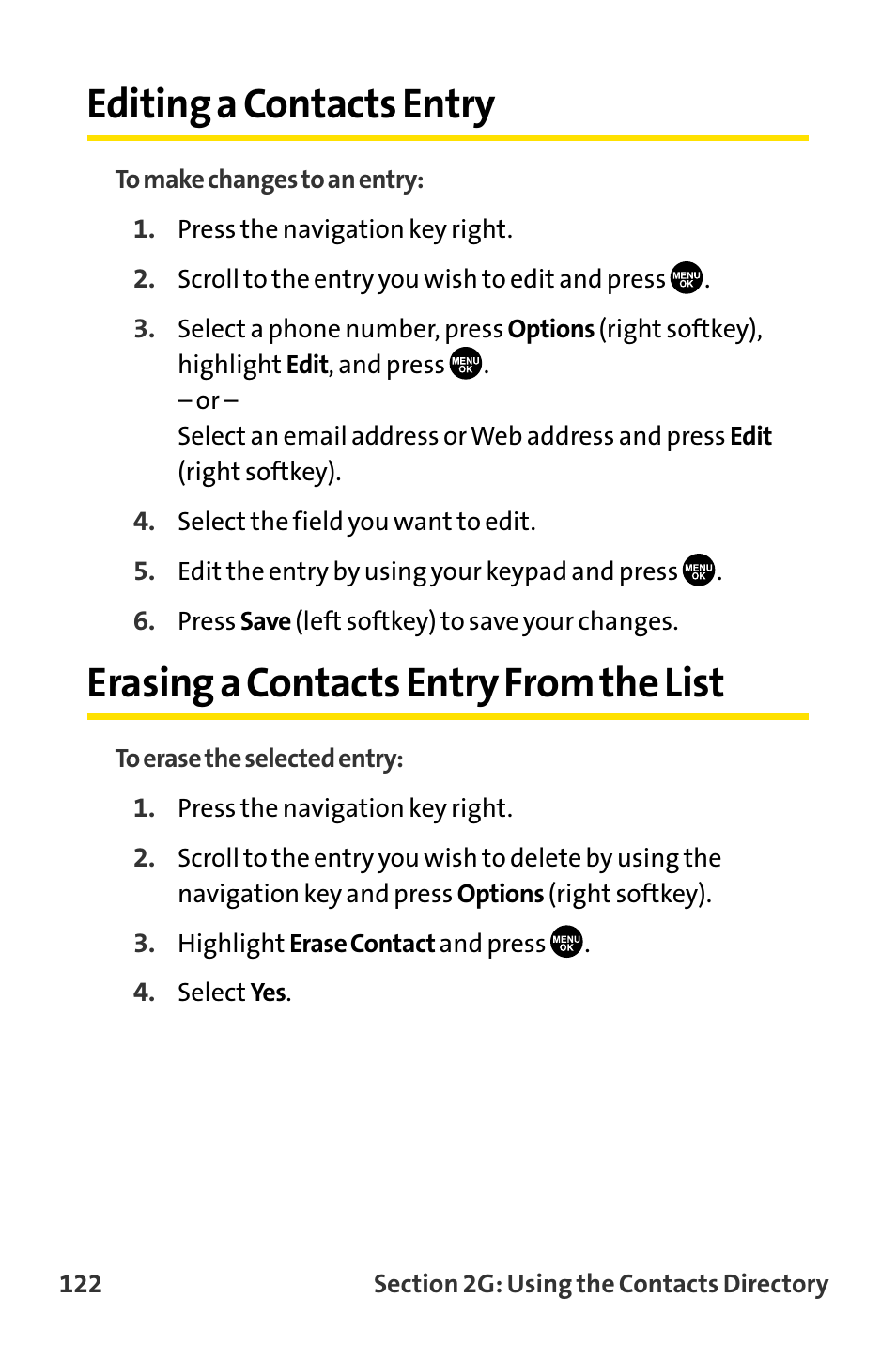 Editing a contacts entry, Erasing a contacts entry fro, Erasing a contacts entry from the list | Sanyo MM-8300 User Manual | Page 132 / 324