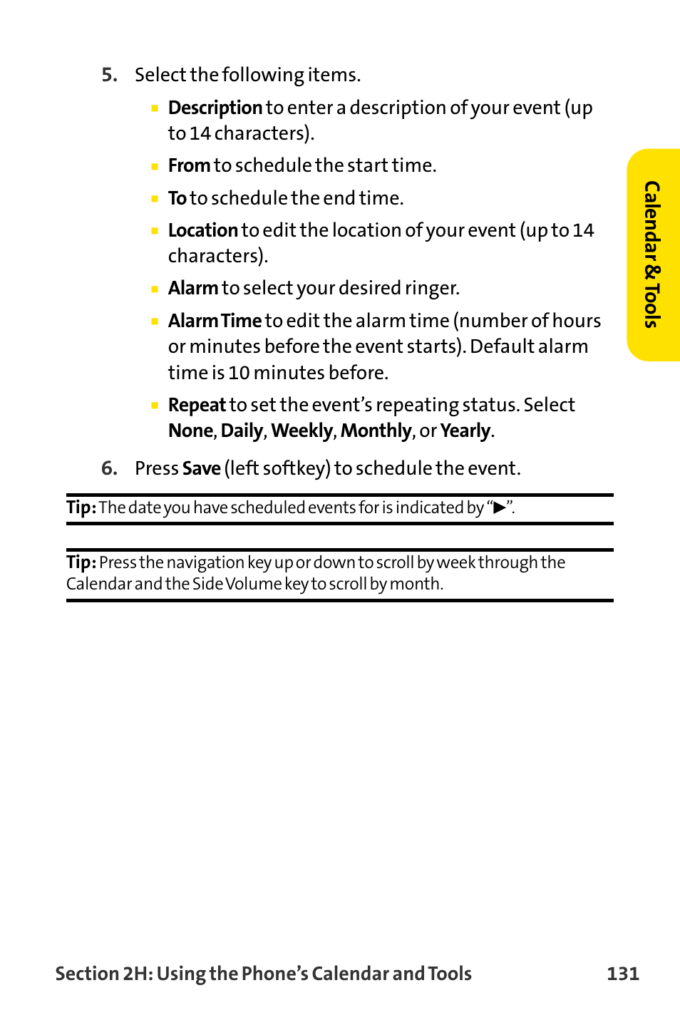 Calendar & tools | Sanyo MM-8300 User Manual | Page 141 / 324