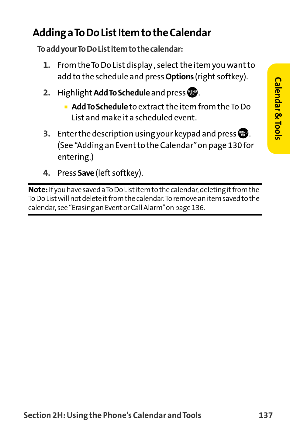 Adding a to do list item to the calendar | Sanyo MM-8300 User Manual | Page 147 / 324