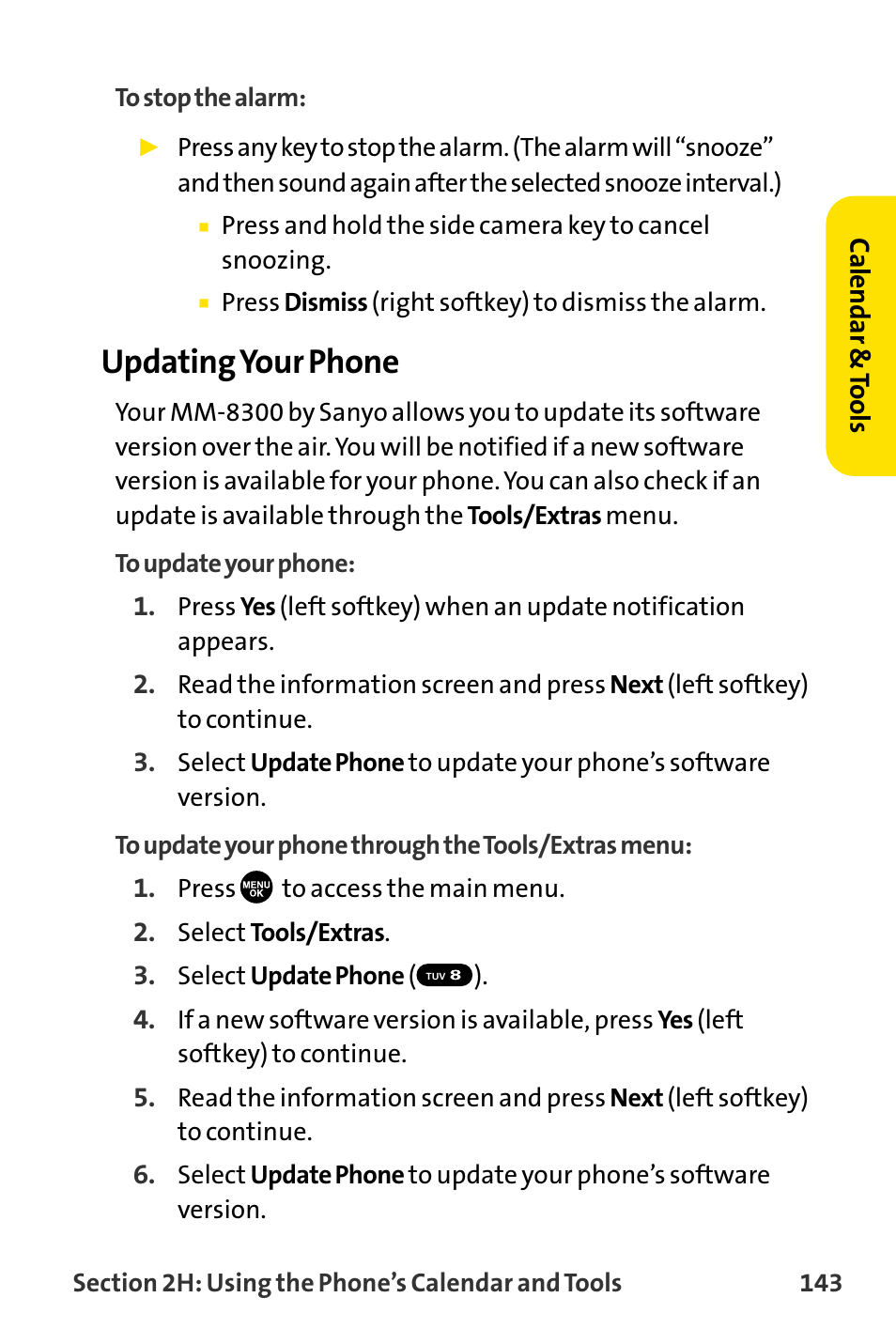 Updating your phone | Sanyo MM-8300 User Manual | Page 153 / 324