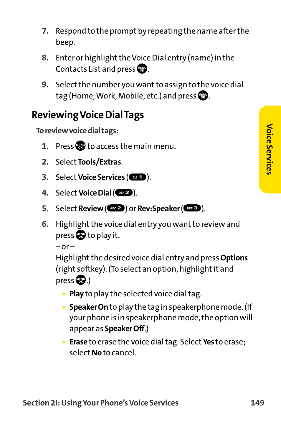 Reviewing voice dial tags | Sanyo MM-8300 User Manual | Page 159 / 324