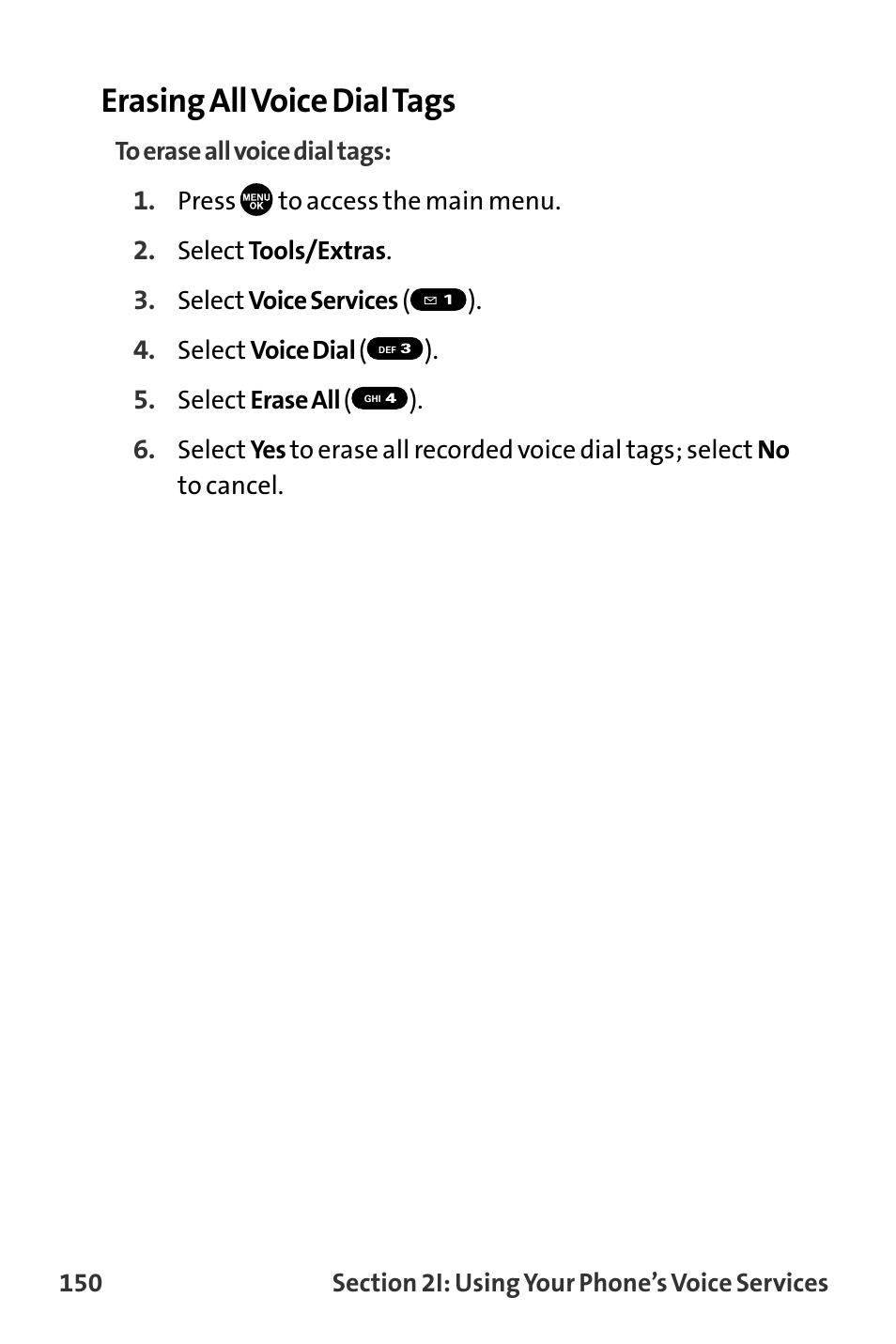 Erasing all voice dial tags | Sanyo MM-8300 User Manual | Page 160 / 324