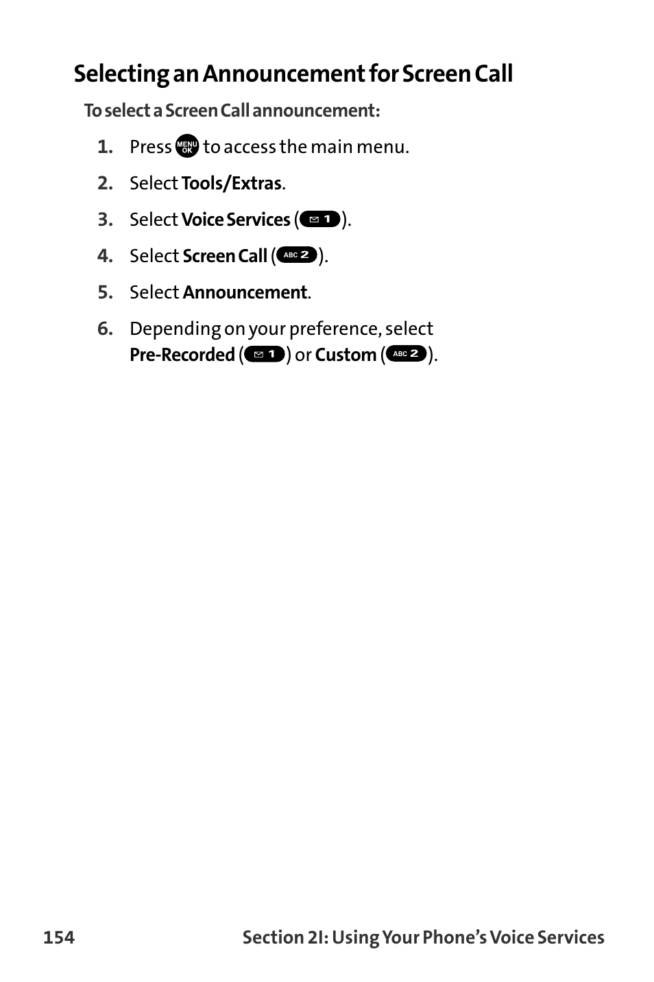 Selecting an announcement for screen call | Sanyo MM-8300 User Manual | Page 164 / 324