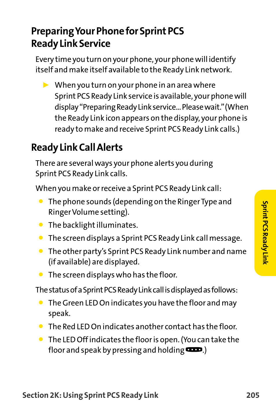 Ready link call alerts | Sanyo MM-8300 User Manual | Page 215 / 324