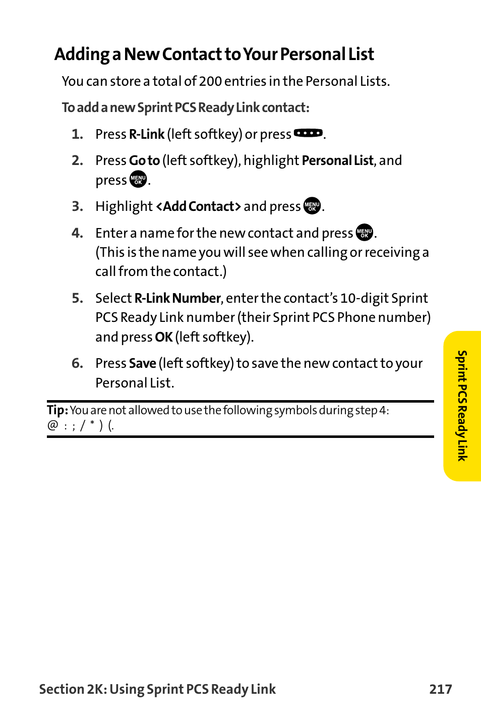 Adding a new contact to your personal list | Sanyo MM-8300 User Manual | Page 227 / 324