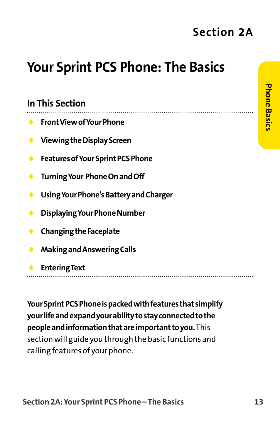 Your sprint pcs phone: the b, Your sprint pcs phone: the basics | Sanyo MM-8300 User Manual | Page 23 / 324