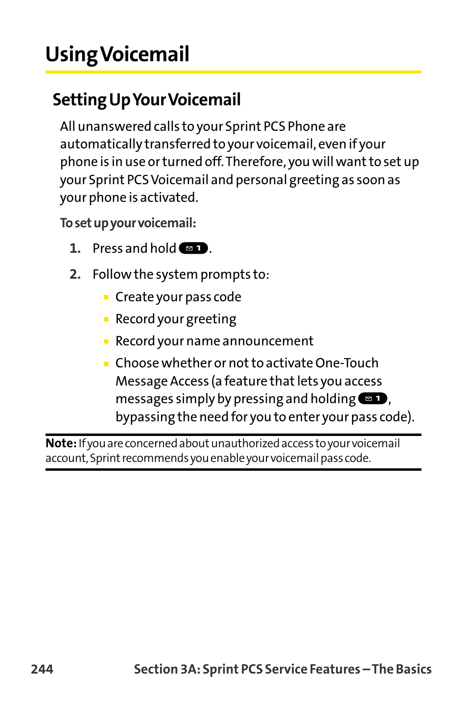 Using voicemail, Setting upyour voicemail | Sanyo MM-8300 User Manual | Page 254 / 324