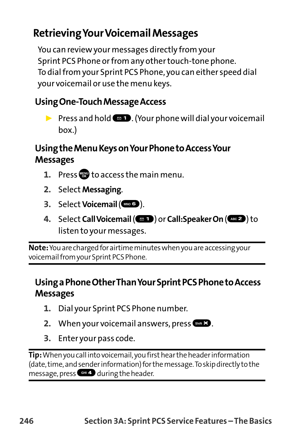 Retrievingyour voicemail messages, Using one-touch message access | Sanyo MM-8300 User Manual | Page 256 / 324