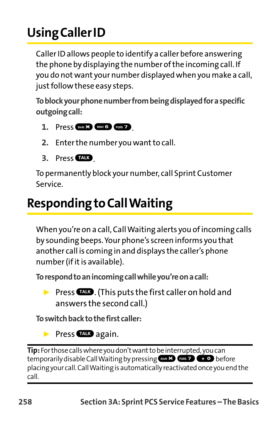 Using caller id, Responding to call waiting, Press again | Sanyo MM-8300 User Manual | Page 268 / 324