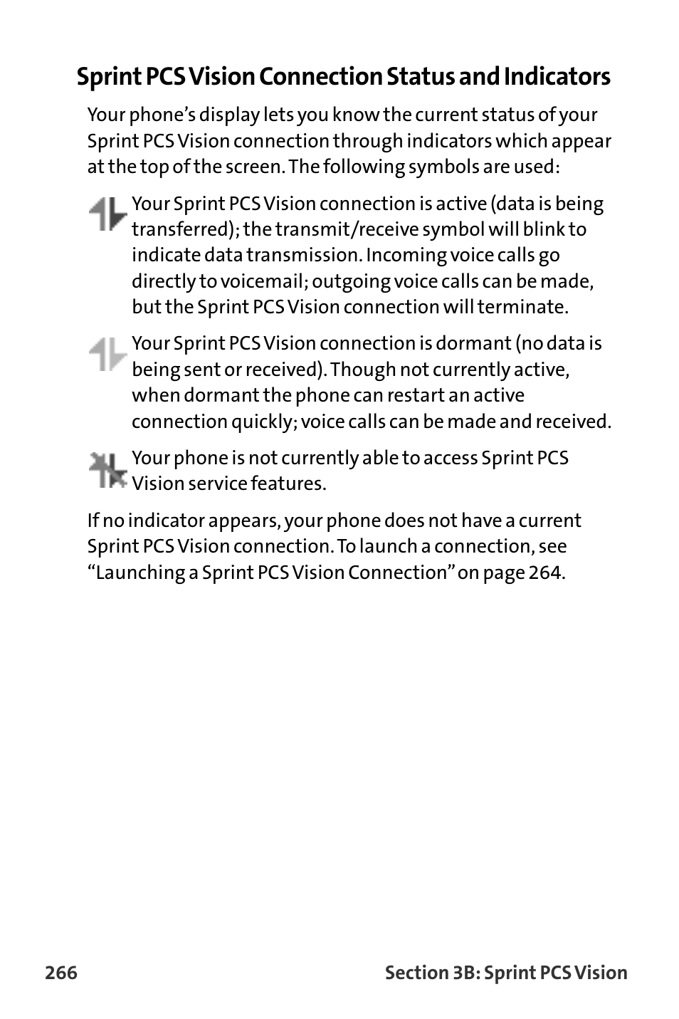 Sprint pcs vision connection status and indicators | Sanyo MM-8300 User Manual | Page 276 / 324