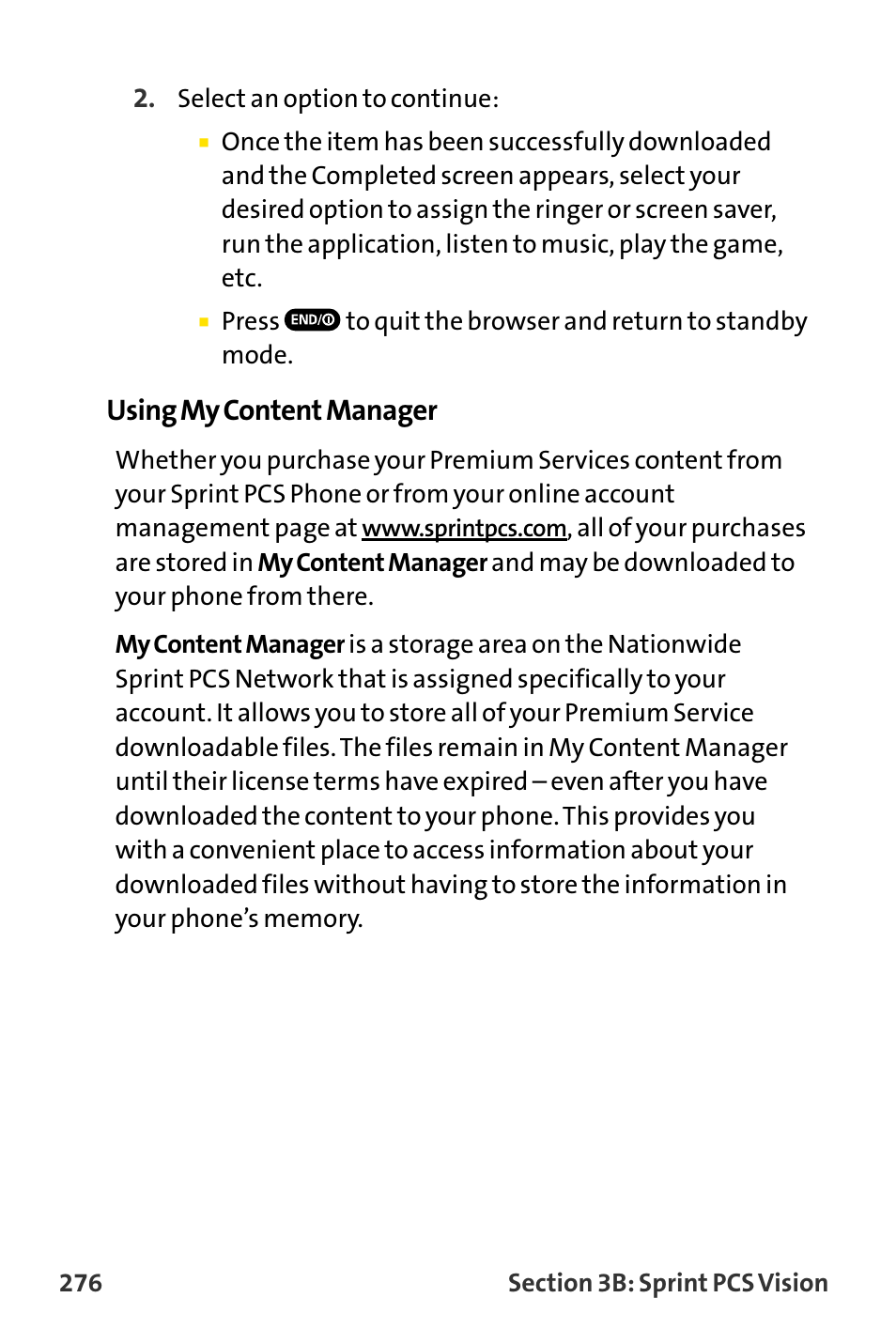 Using my content manager | Sanyo MM-8300 User Manual | Page 286 / 324
