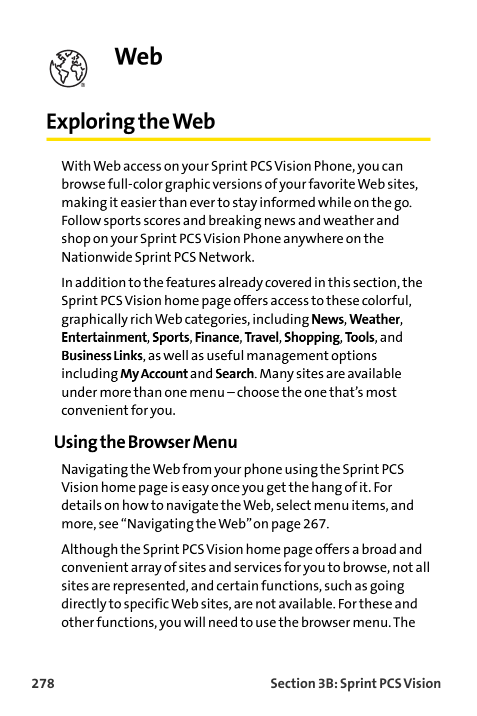 Exploring the web | Sanyo MM-8300 User Manual | Page 288 / 324