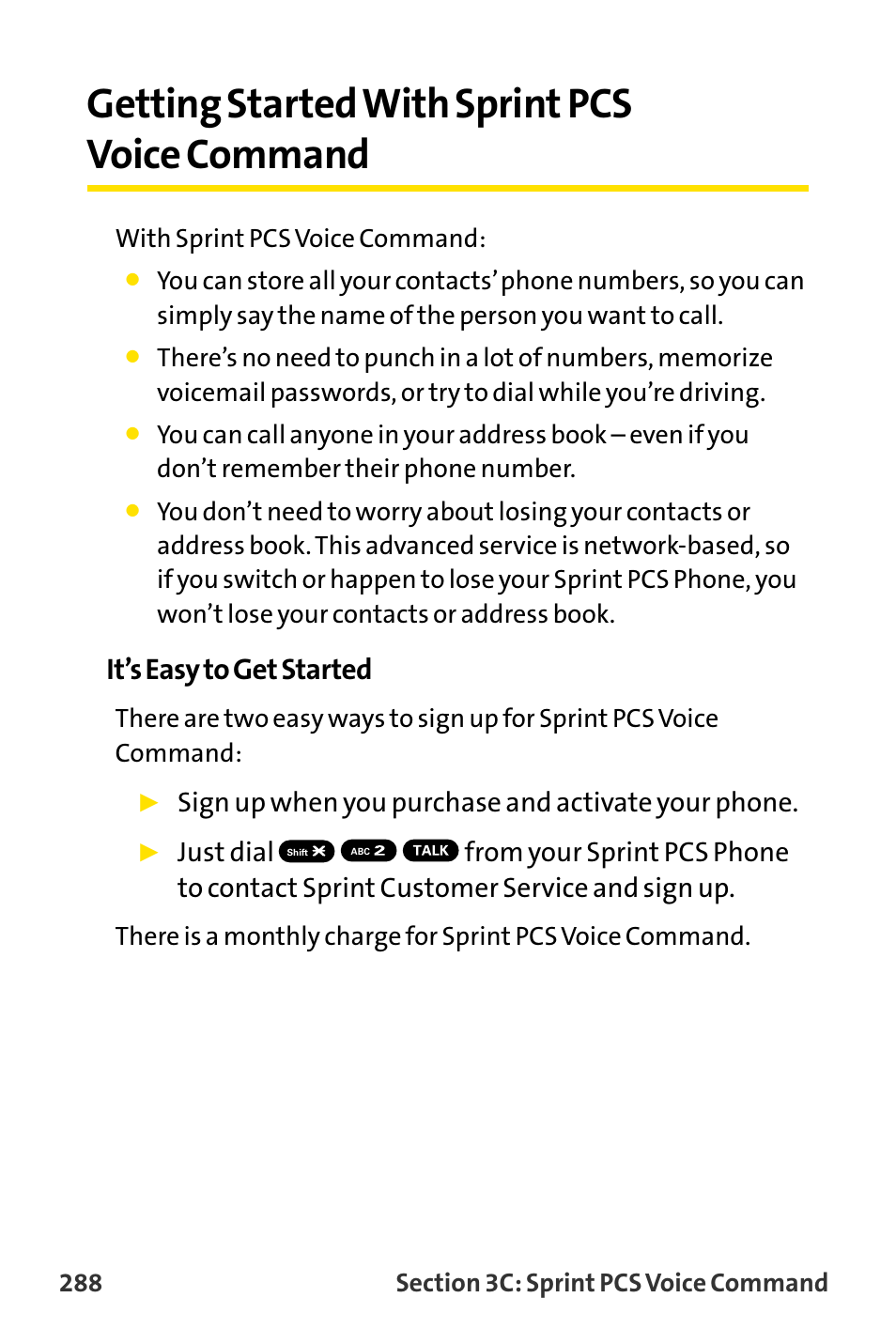 Getting started with sprint, Getting started with sprint pcs voice command, It’s easy to get started | Sign up when you purchase and activate your phone | Sanyo MM-8300 User Manual | Page 298 / 324