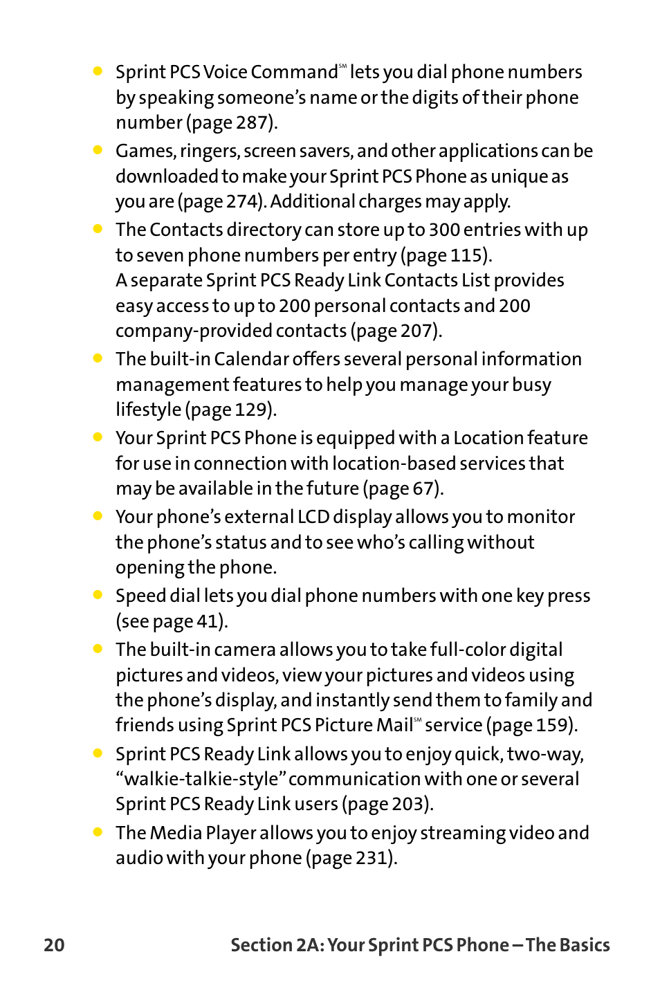 Sprint pcs voice command, Ser vice (page 159) | Sanyo MM-8300 User Manual | Page 30 / 324