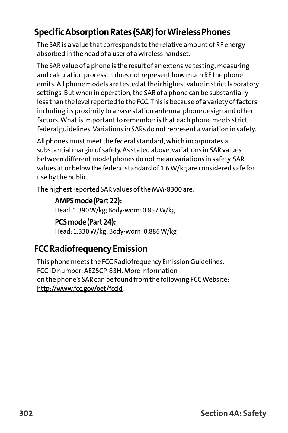 Fcc radiofrequency emission | Sanyo MM-8300 User Manual | Page 312 / 324
