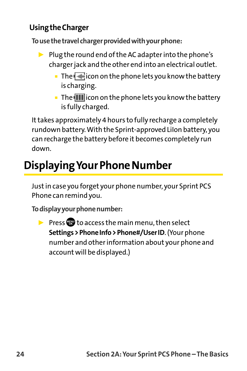 Displaying your phone number, Displayingyour phone number, Using the charger | Sanyo MM-8300 User Manual | Page 34 / 324