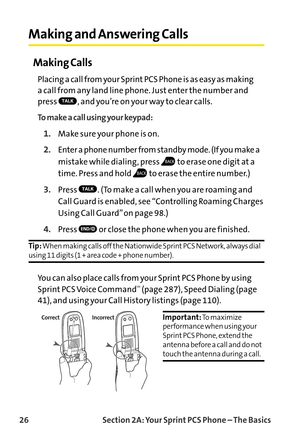Making and answering calls, Making calls | Sanyo MM-8300 User Manual | Page 36 / 324