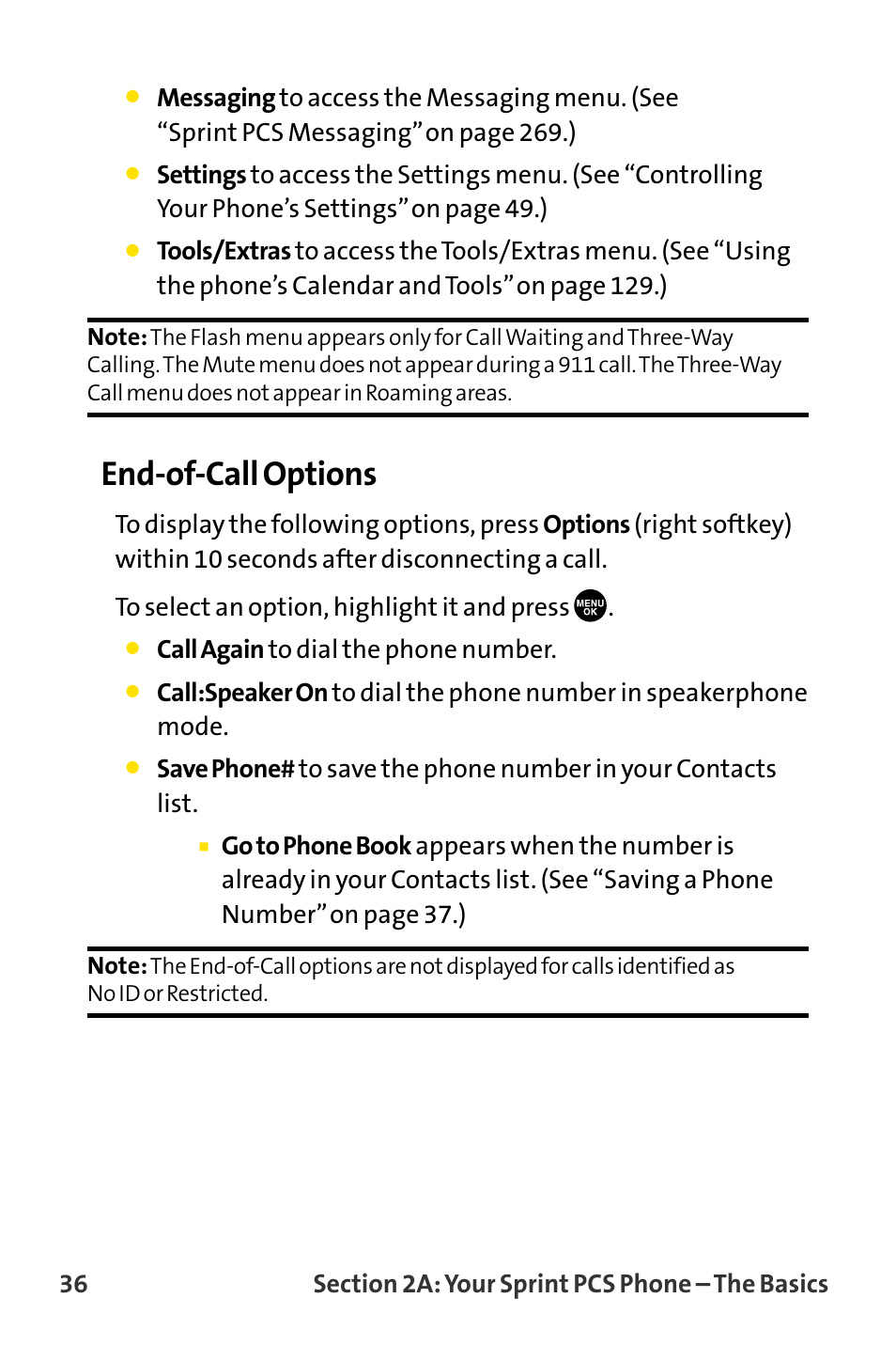 End-of-call options | Sanyo MM-8300 User Manual | Page 46 / 324