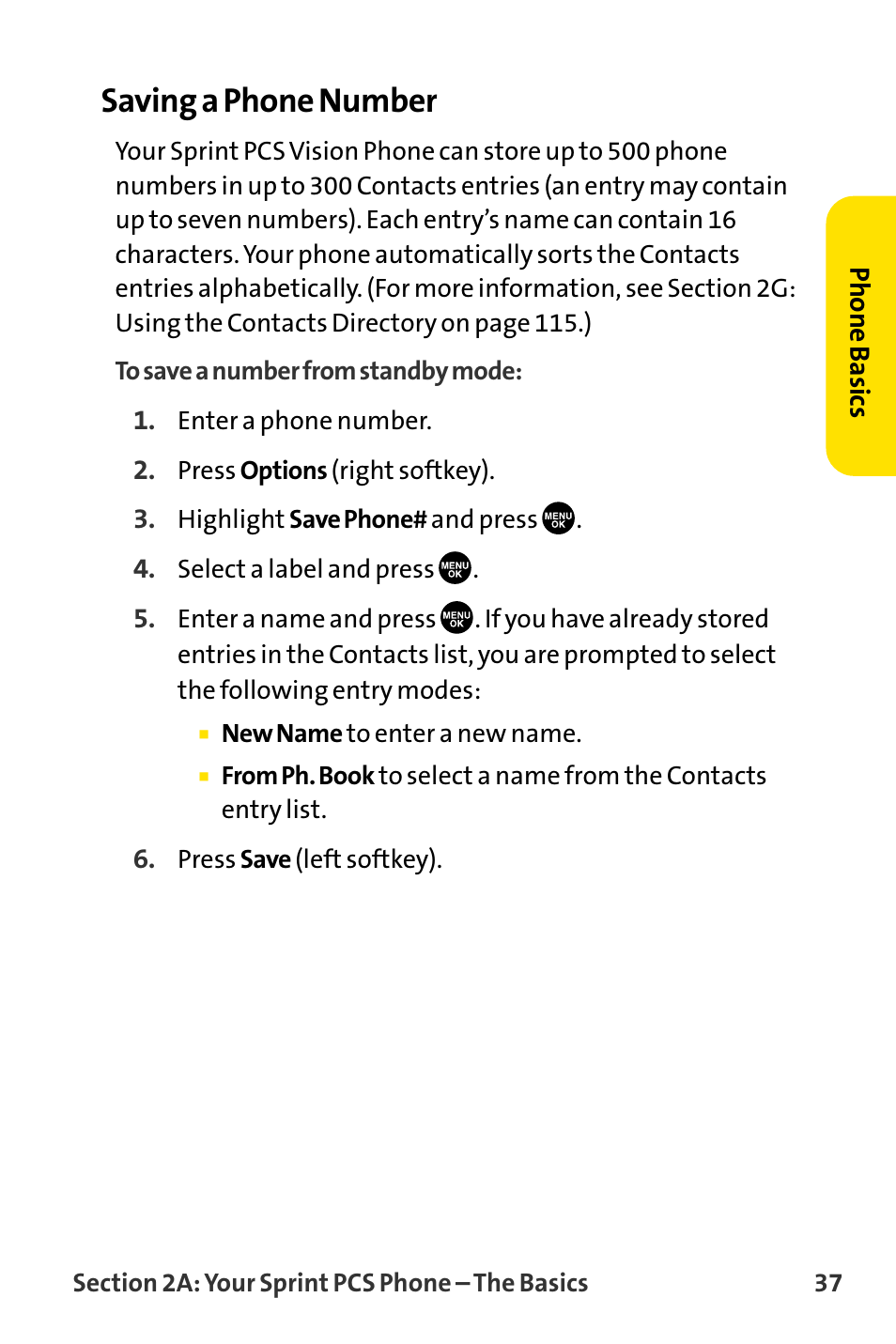 Saving a phone number | Sanyo MM-8300 User Manual | Page 47 / 324