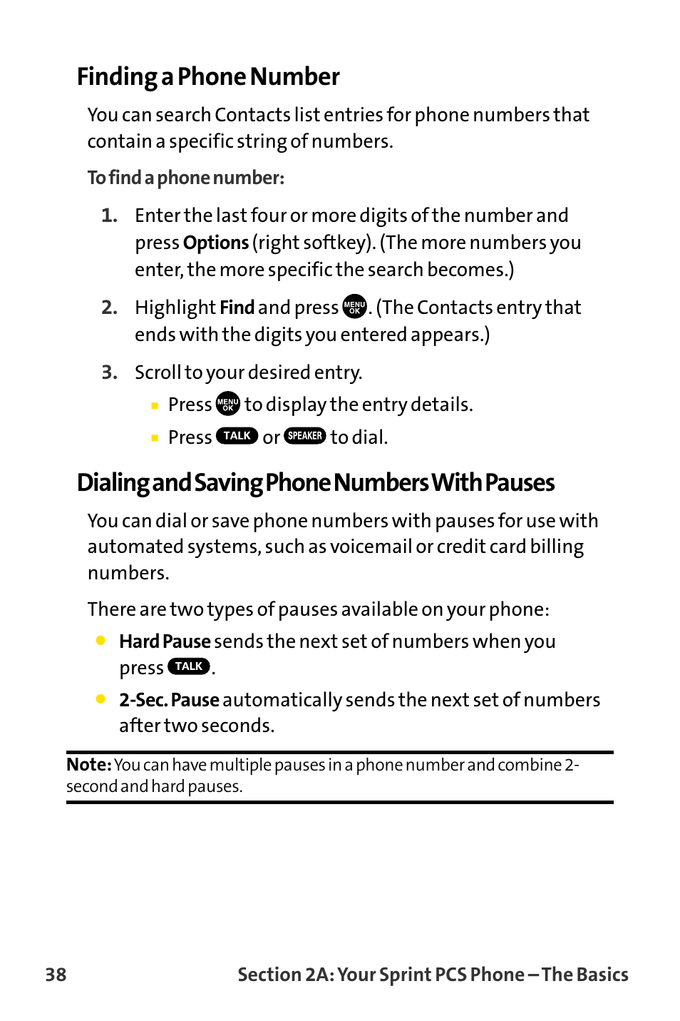 Finding a phone number, Dialingand saving phone numbers with pauses | Sanyo MM-8300 User Manual | Page 48 / 324