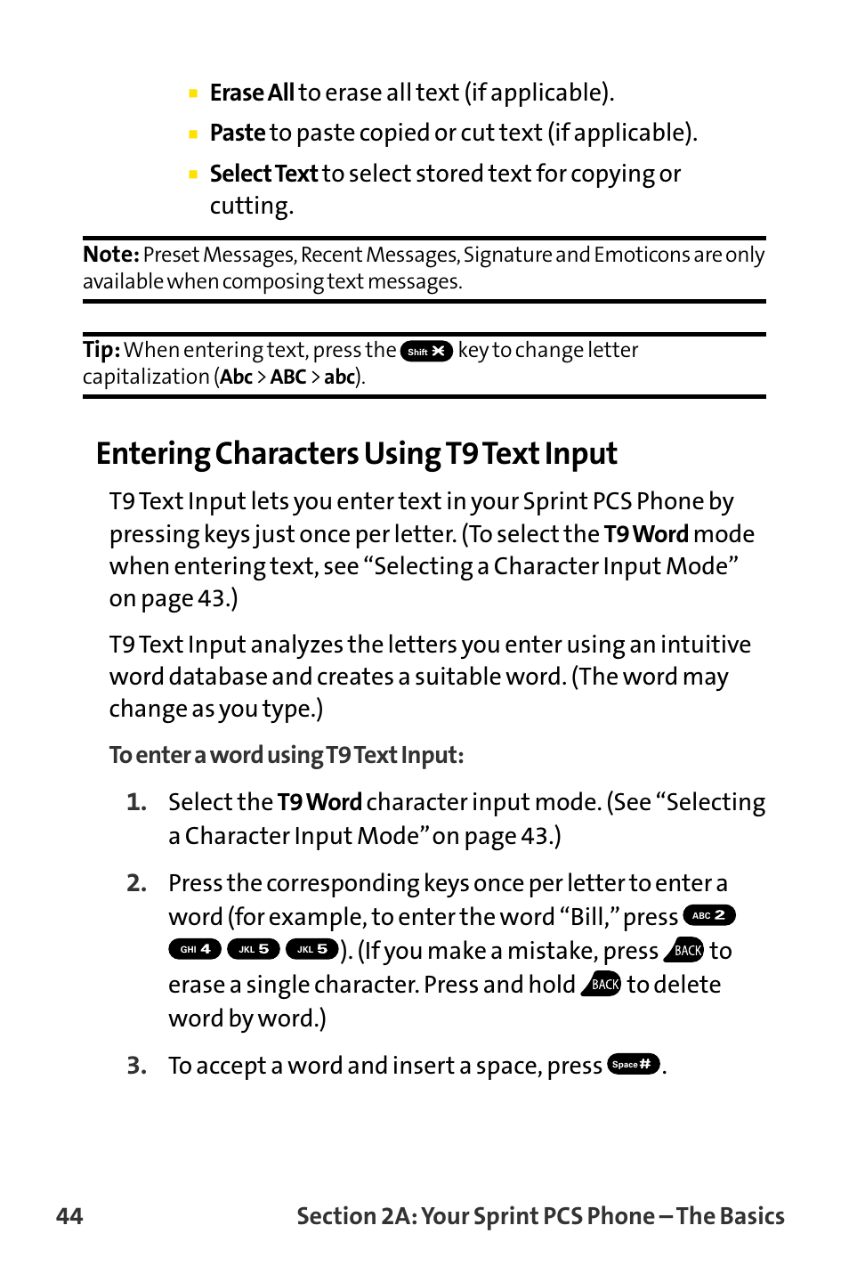 Entering characters using t9 text input | Sanyo MM-8300 User Manual | Page 54 / 324