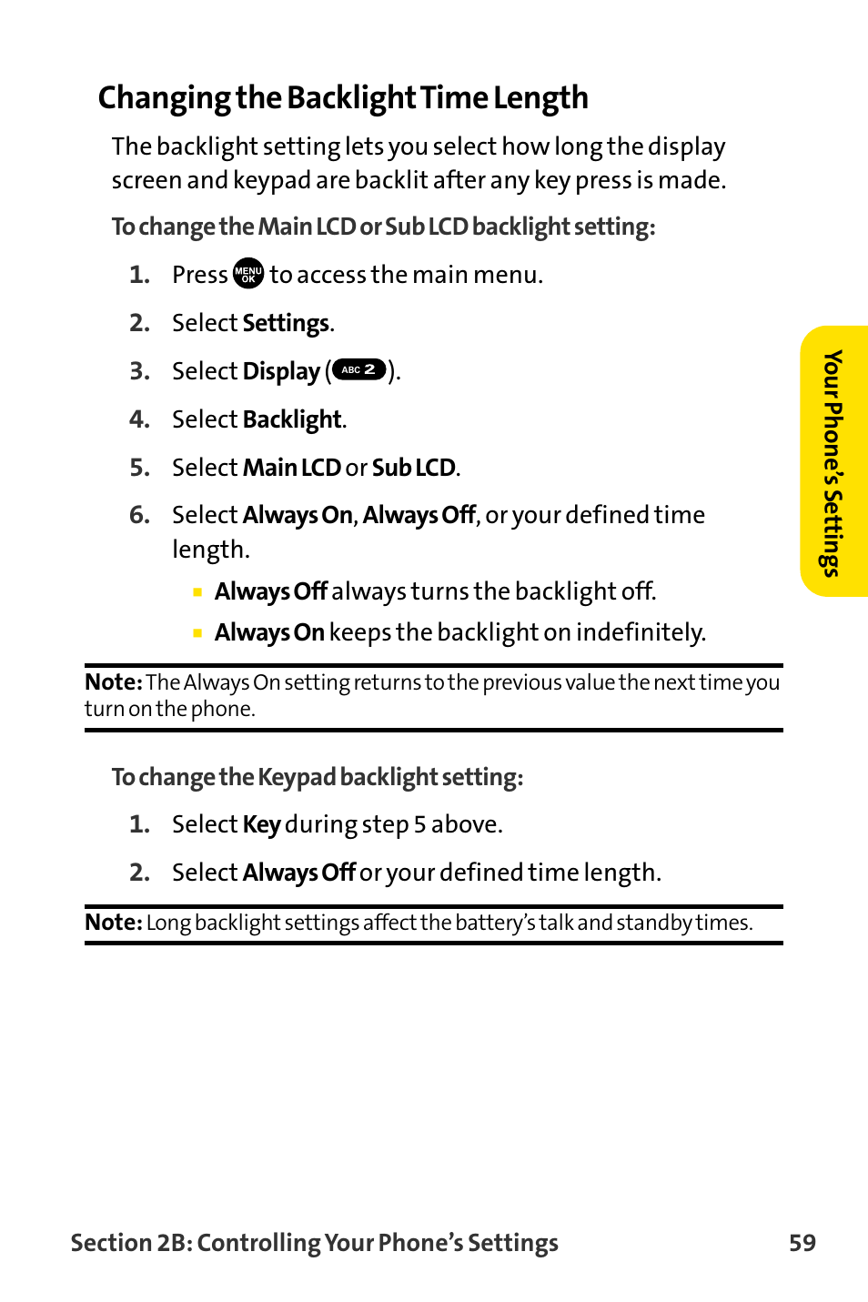 Changing the backlighttime length | Sanyo MM-8300 User Manual | Page 69 / 324