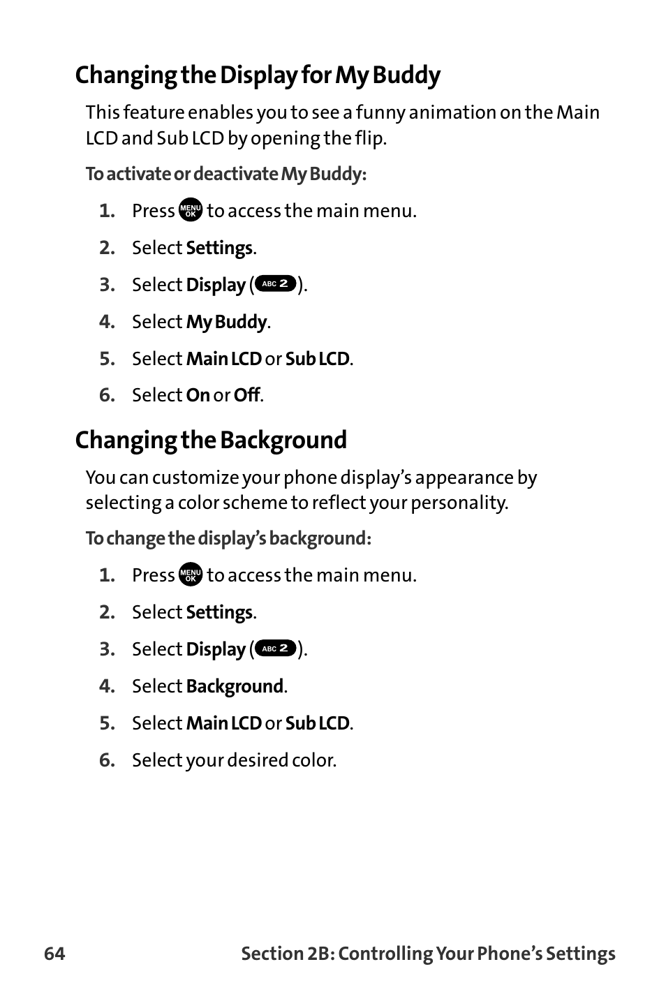 Changing the display for my buddy, Changing the background | Sanyo MM-8300 User Manual | Page 74 / 324