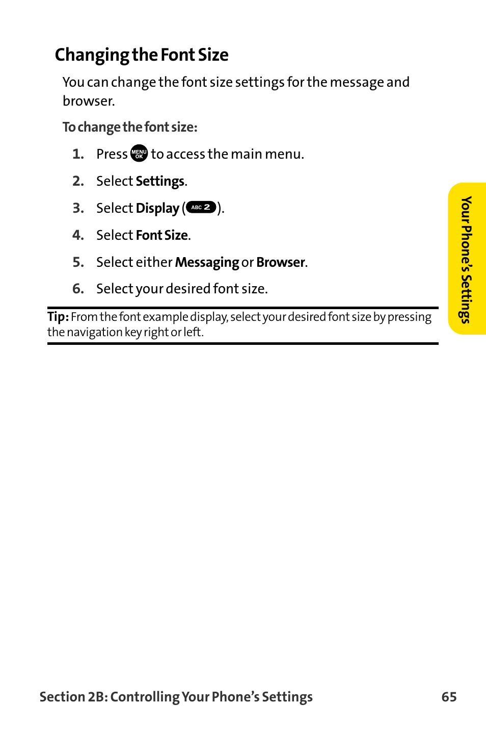 Changing the font size | Sanyo MM-8300 User Manual | Page 75 / 324