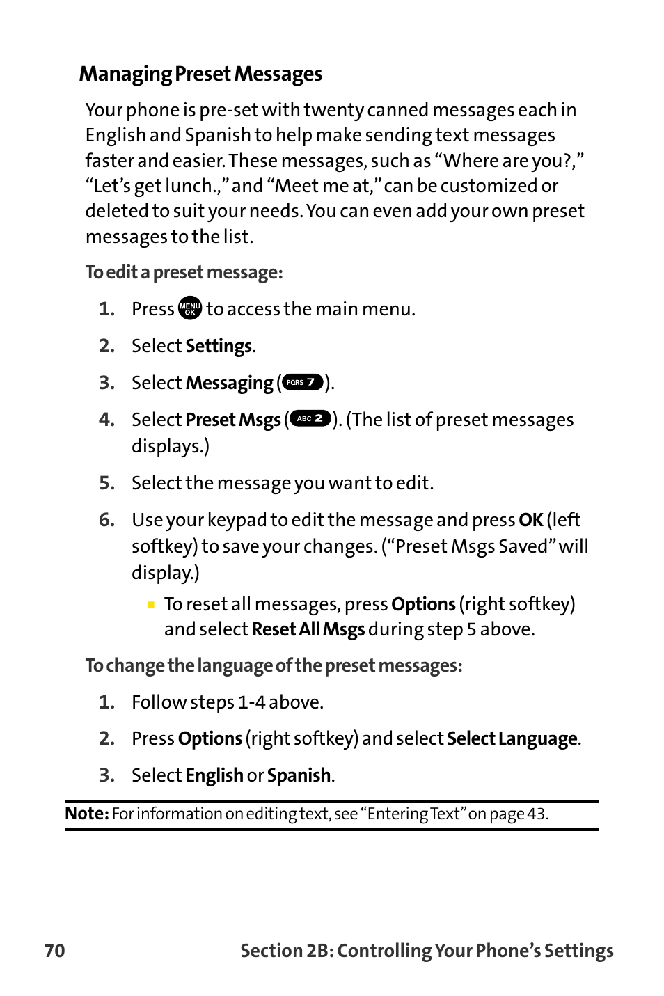 Managing preset messages | Sanyo MM-8300 User Manual | Page 80 / 324