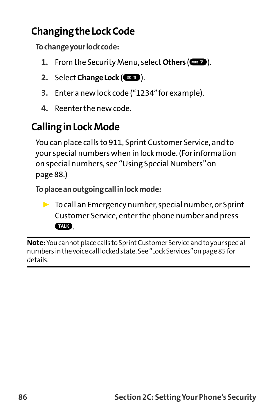 Changing the lock code, Calling in lock mode | Sanyo MM-8300 User Manual | Page 96 / 324